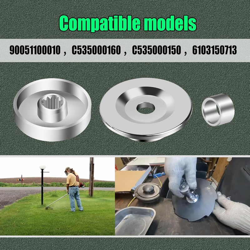 AQBB Blade Kit Hardware Compatible with Echo SRM Trimmer Blade Hardware/Upper Lower Adapter Plate Kit Fits SRM-225，Fit All SRM Family. Except The High Torque Version，C535000160 ，90051100010 - Image 4